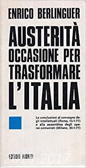 Copertina di Austerità, occasione per trasformare l'Italia
